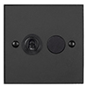2 Gang Black Dolly/Rotary Dimmer Switch Beeswax Bevelled Plate