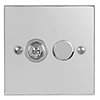 2 Gang Chrome Dolly/Rotary Dimmer Switch Nickel Bevelled Plate