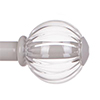 Fluted Glass Ball Finial for 12mm Pole in Beeswax