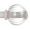Fluted Glass Ball Finial for 12mm Pole in Clay