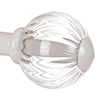Fluted Glass Ball Finial for 12mm Pole in Clay