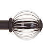 Fluted Glass Ball Finial for 12mm Pole in Matt Black