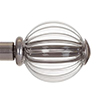 Fluted Glass Ball Finial for 12mm Pole in Mercury