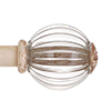 Fluted Glass Ball Finial for 12mm Pole Old Ivory