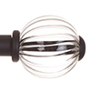 Fluted Glass Ball Finial for 20mm Pole in Matt Black