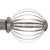 Fluted Glass Ball Finial for 20mm Pole in Mercury
