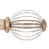 Fluted Glass Ball Finial for 20mm Pole in Old Ivory