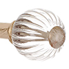 Fluted Glass Ball Finial for 20mm Pole in Old Ivory