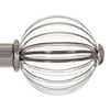 Fluted Glass Ball Finial for 25mm Pole in Mercury