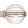 Fluted Glass Ball Finial for 25mm Pole in Old Ivory