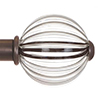 Fluted Glass Ball Finial for 25mm Pole in Polished