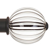 Fluted Glass Ball Finial for 38mm Pole in Matt Black