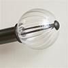 Fluted Glass Ball Finial for 38mm Pole in Matt Black