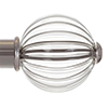 Fluted Glass Ball Finial for 38mm Pole in Mercury