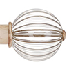 Fluted Glass Ball Finial for 38mm Pole in Old Ivory