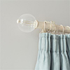 Fluted Glass Ball Finial for 38mm Pole in Old Ivory