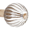 Fluted Glass Ball Finial for 38mm Pole in Old Ivory