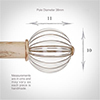 Fluted Glass Ball Finial for 38mm Pole in Old Ivory