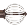 Fluted Glass Ball Finial for 38mm Pole in Polished
