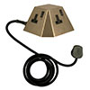 4 Gang Tower Extension Lead in Antiqued Brass