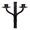 Friston Double Candle Sconce in Matt Black