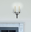 Friston Double Candle Sconce in Matt Black