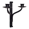 Friston Double Candle Sconce in Matt Black