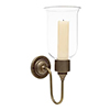 Hurricane Candle Sconce in Antiqued Brass