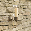 Hurricane Candle Sconce in Antiqued Brass