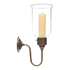 Hurricane Candle Sconce in Antiqued Brass