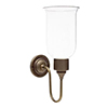 Hurricane Candle Sconce in Antiqued Brass
