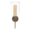 Hurricane Candle Sconce in Antiqued Brass