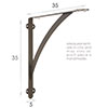 Large Brooklands Shelf Bracket in Bronze Metallic
