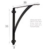Large Brooklands Shelf Bracket in Matt Black