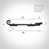 25cm Monkey Tail Window Stay in Matt Black