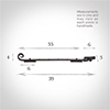 35cm Monkey Tail Window Stay in Matt Black