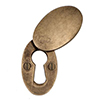 Priory Escutcheon with Flap in Antiqued Brass