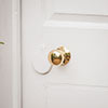 Holkham Door Knob, Rowley Plate, Polished Brass