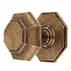 Shaftesbury Front Door Knob in Antiqued Brass