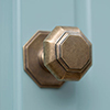 Shaftesbury Front Door Knob in Antiqued Brass