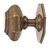 Shaftesbury Front Door Knob in Antiqued Brass