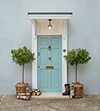 Shaftesbury Front Door Knob in Antiqued Brass