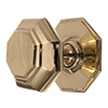 Shaftesbury Front Door Knob in Polished Brass