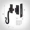 Right Shepherd's Crook Window Latch in Matt Black