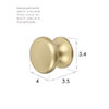 Large Napier Cupboard Knob in Burnished Brass