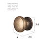 Large Napier Cupboard Knob in Antiqued Brass
