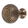 Reeded Cupboard/Drawer Knob in Antiqued Brass