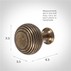 Reeded Cupboard/Drawer Knob in Antiqued Brass