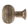 Reeded Cupboard/Drawer Knob in Antiqued Brass