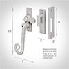Barber Lockable Window Latch (Right Side) in Clay